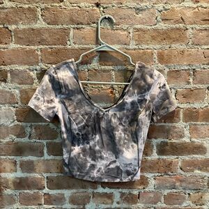 Gray Tie-Dye Women's Top